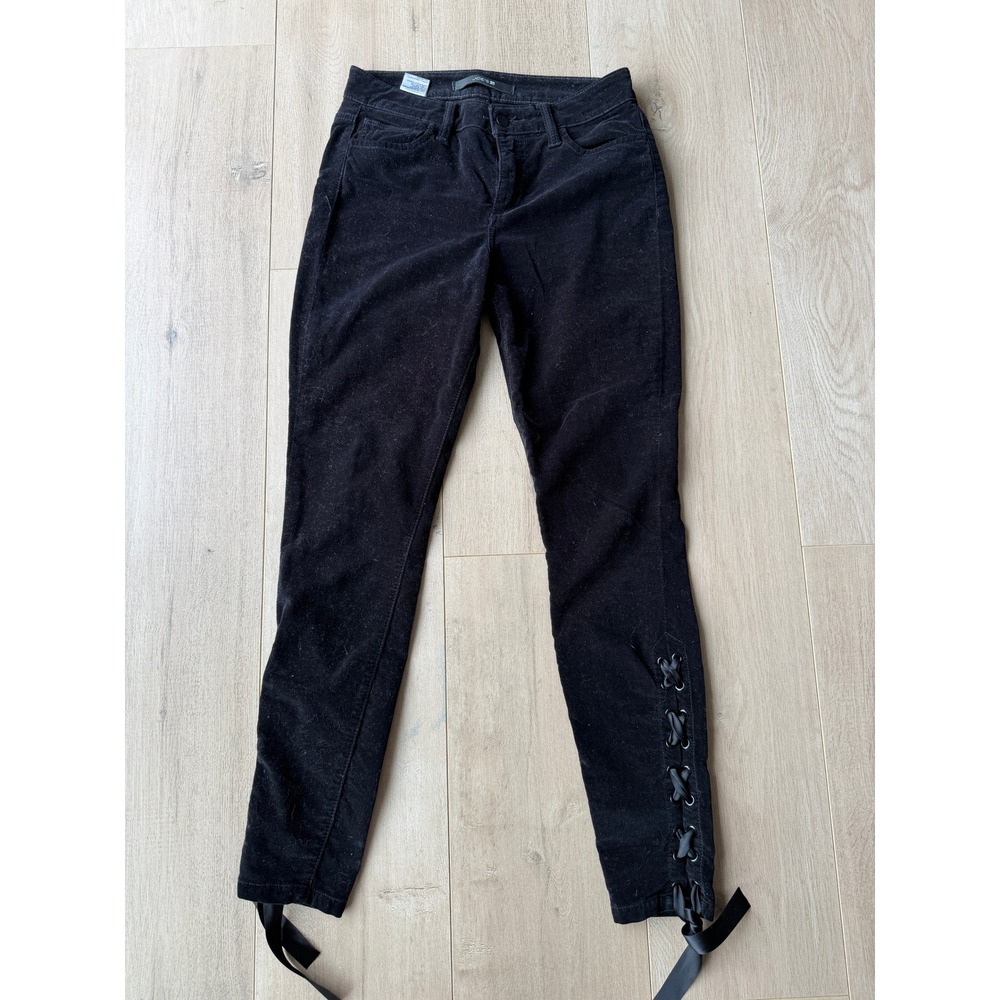 Joes Jeans The Icon Mid Rise Skinny Ankle Corduroy Lace Up Pants Black Size 26